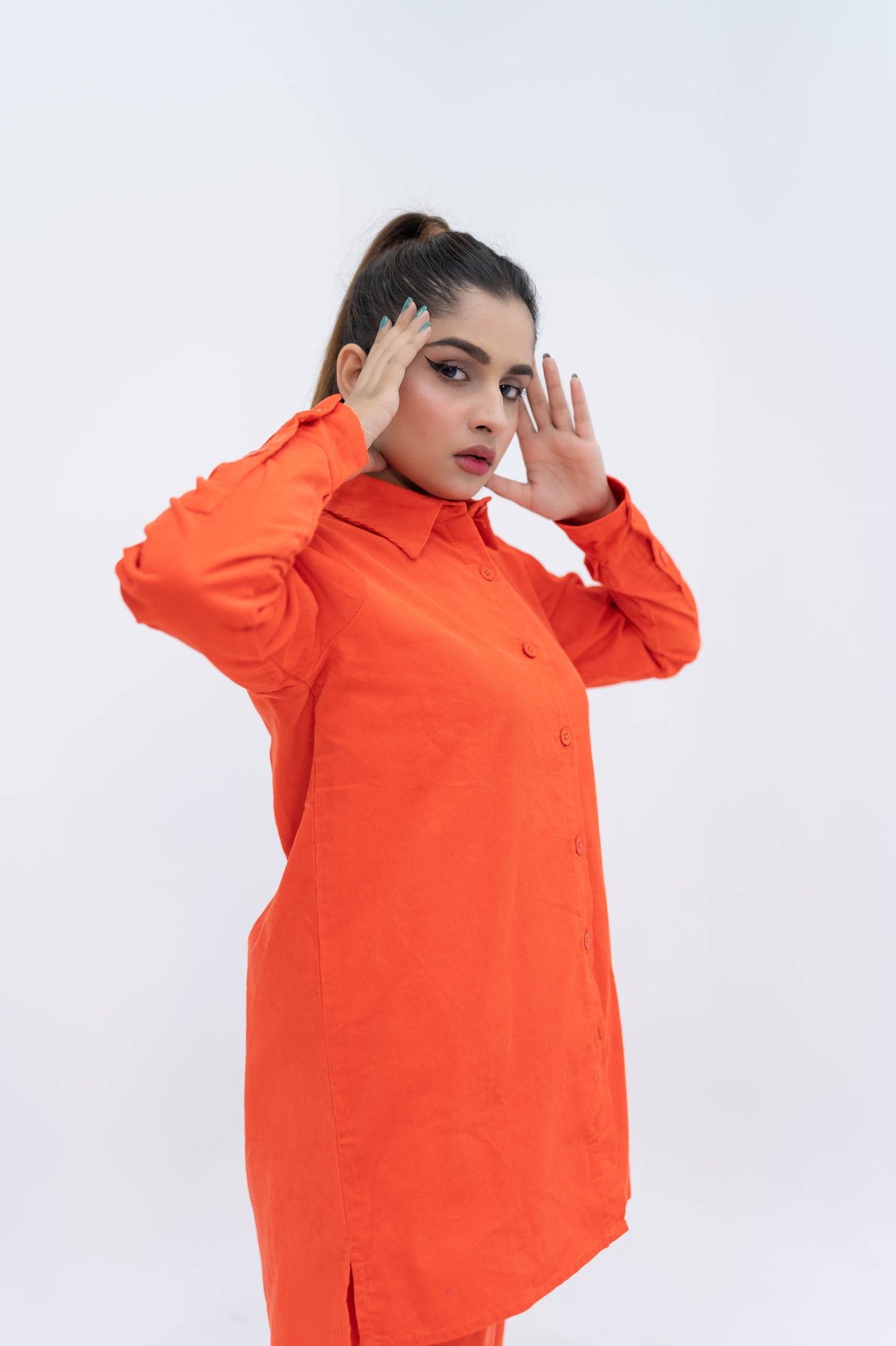 Orange Corduroy Co-ord Set