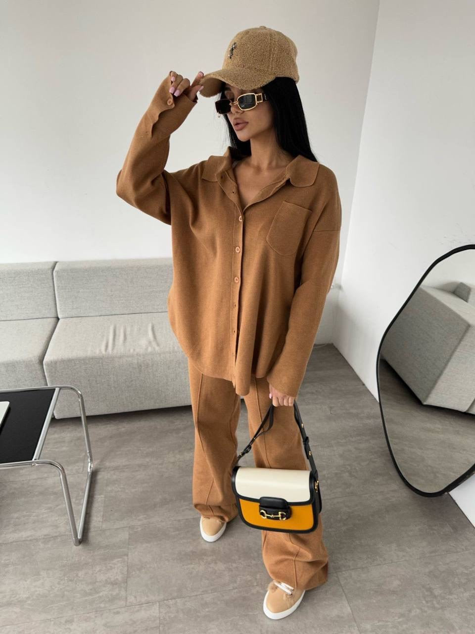 Camel Brown Sweater Knit Co-ord Set