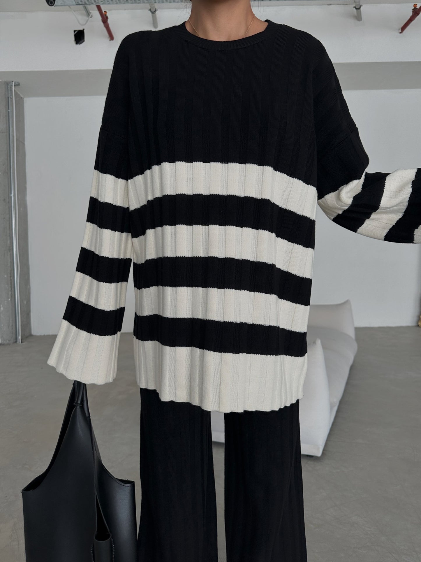 Black & White Sweater Knit Co-ord Set