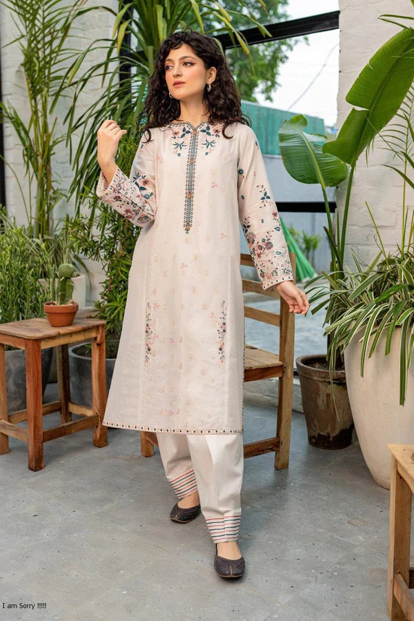 BEST SELLING CRYSTAL WHITE 02-PC STITCHED EMBROIDERED Shalwar Suit