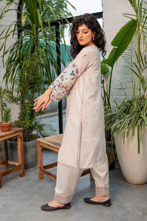 BEST SELLING CRYSTAL WHITE 02-PC STITCHED EMBROIDERED Shalwar Suit