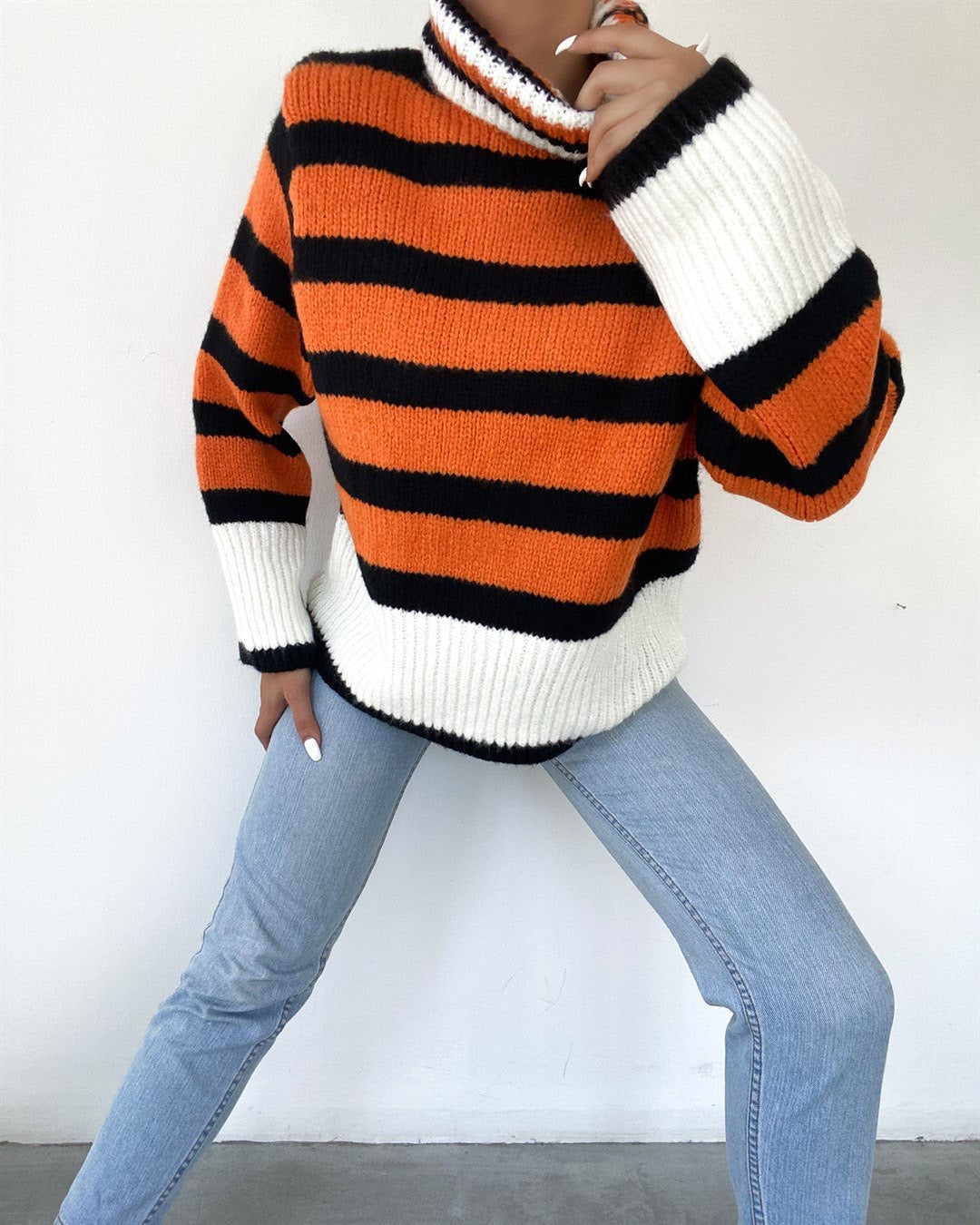 Zara High Neck Wool Knit Sweater