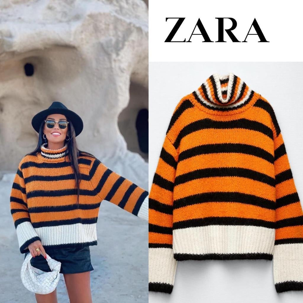 Zara High Neck Wool Knit Sweater