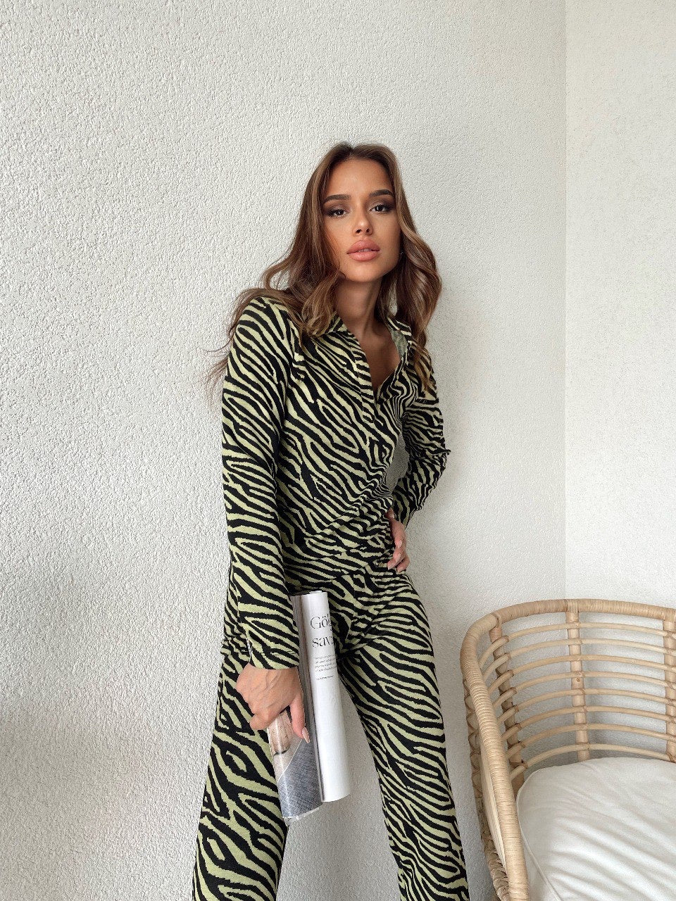 Zebra Print Sweater Knit Branded Co-ord Set