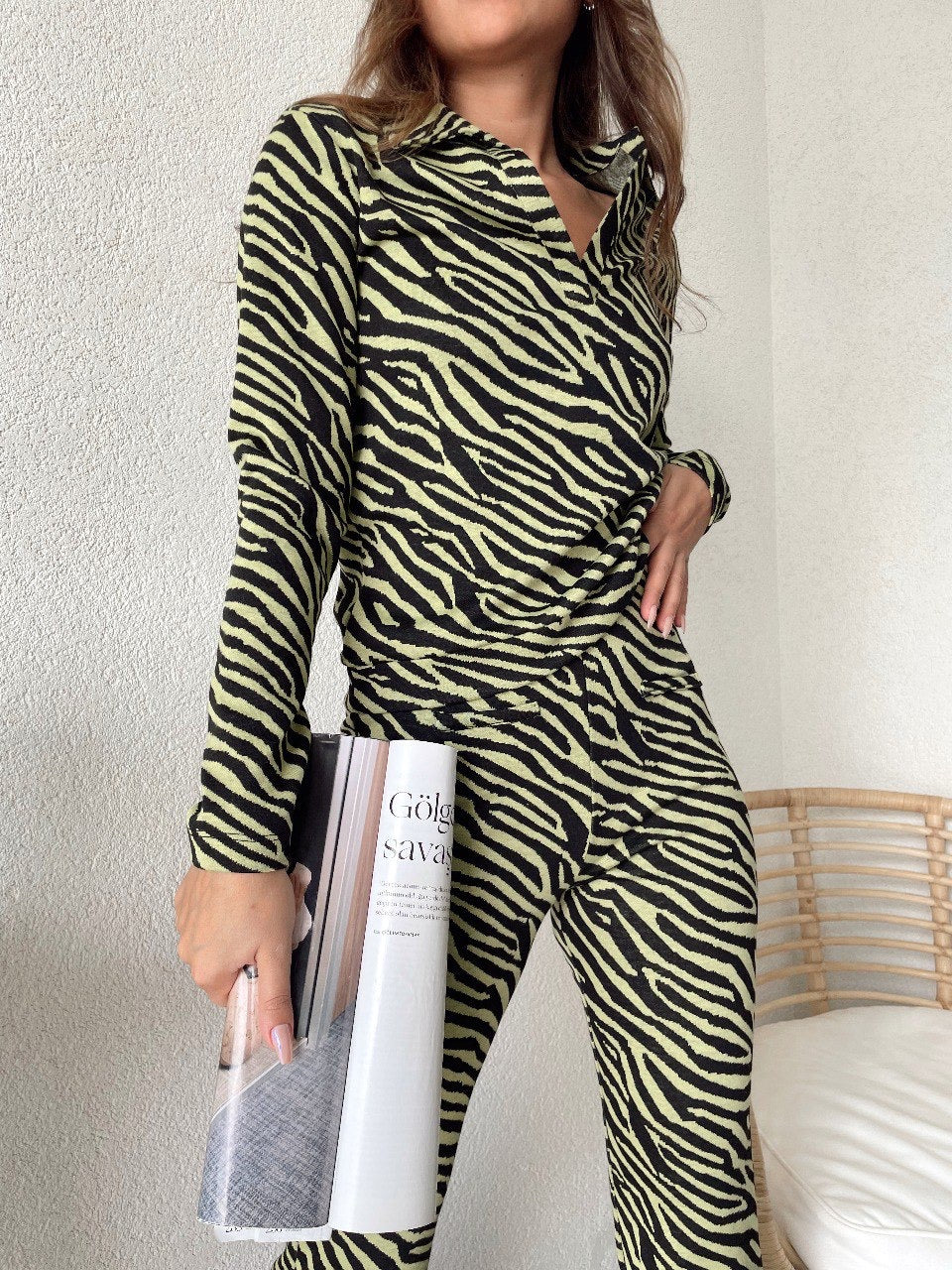 Zebra Print Sweater Knit Branded Co-ord Set