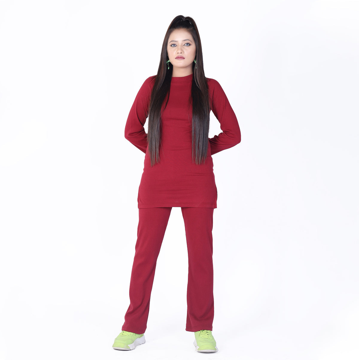 Ribbed Cotton Sweater Knit Co-ord Set 3 Colours