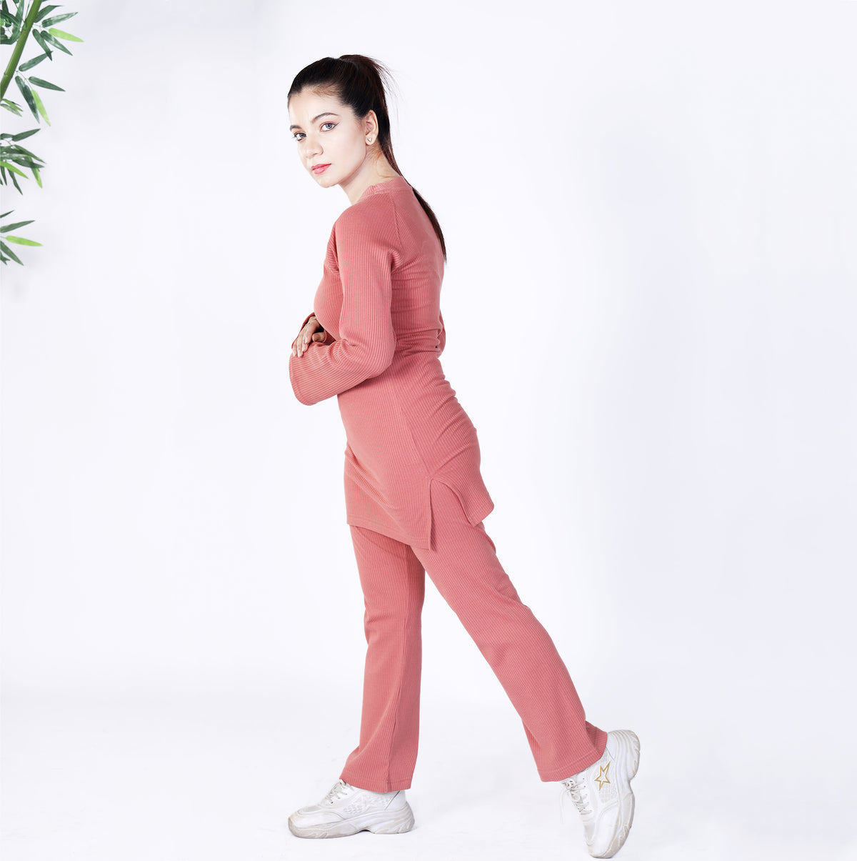 Ribbed Cotton Sweater Knit Co-ord Set 3 Colours