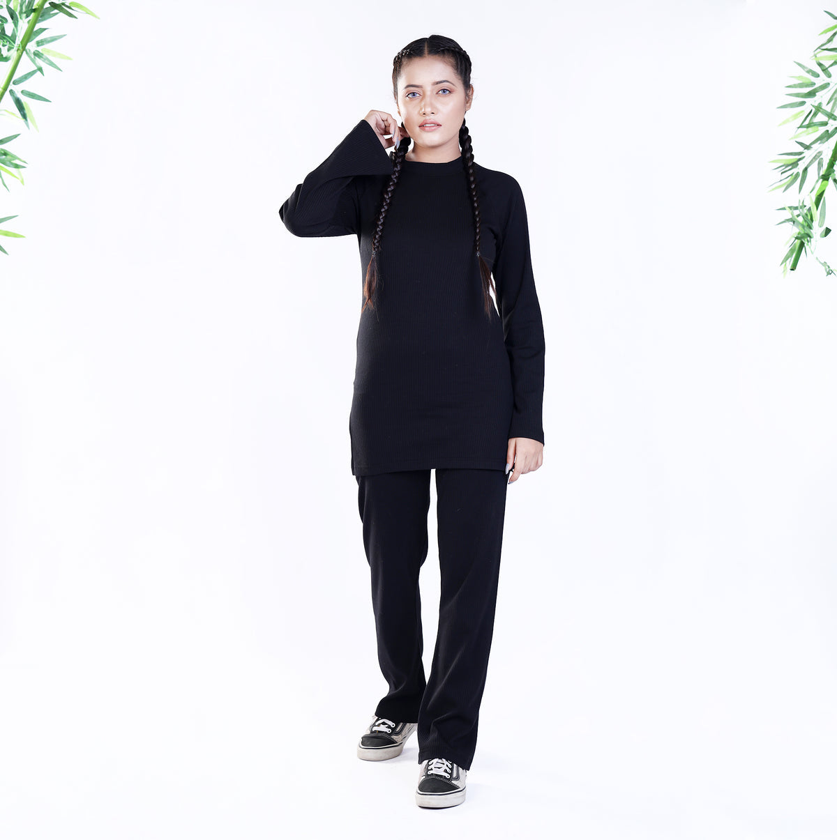 Ribbed Cotton Sweater Knit Co-ord Set 3 Colours