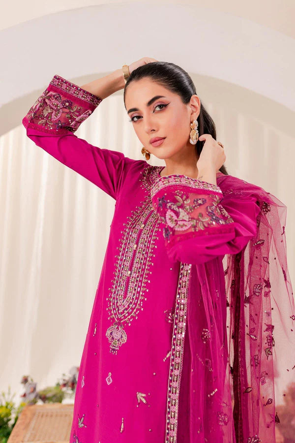 3- Pc PINK PUNCH LAWN EMBROIDERED